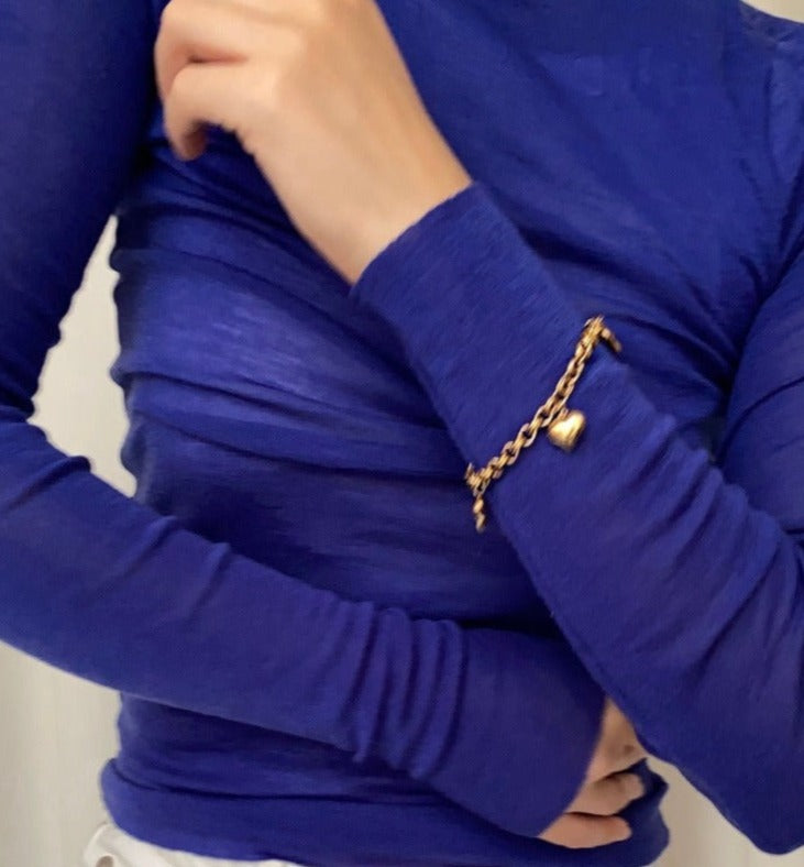 14 karat gold bracelet with heart charms handmade from 14 karat gold