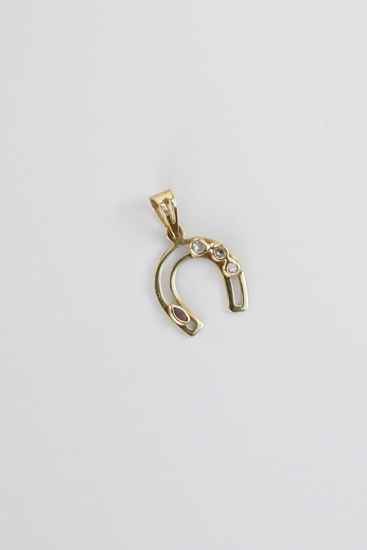 Horseshoe Gemstone Charm Pendant