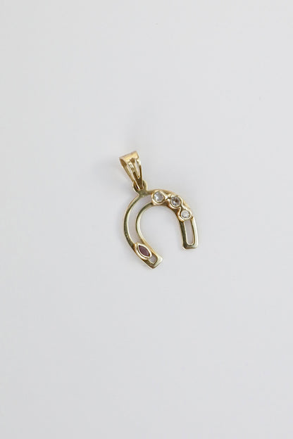 Horseshoe Gemstone Charm Pendant