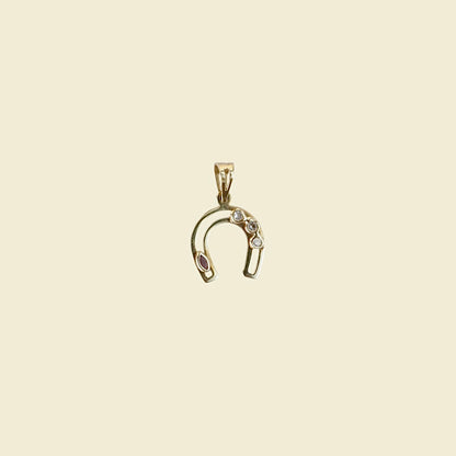 Horseshoe Gemstone Charm Pendant