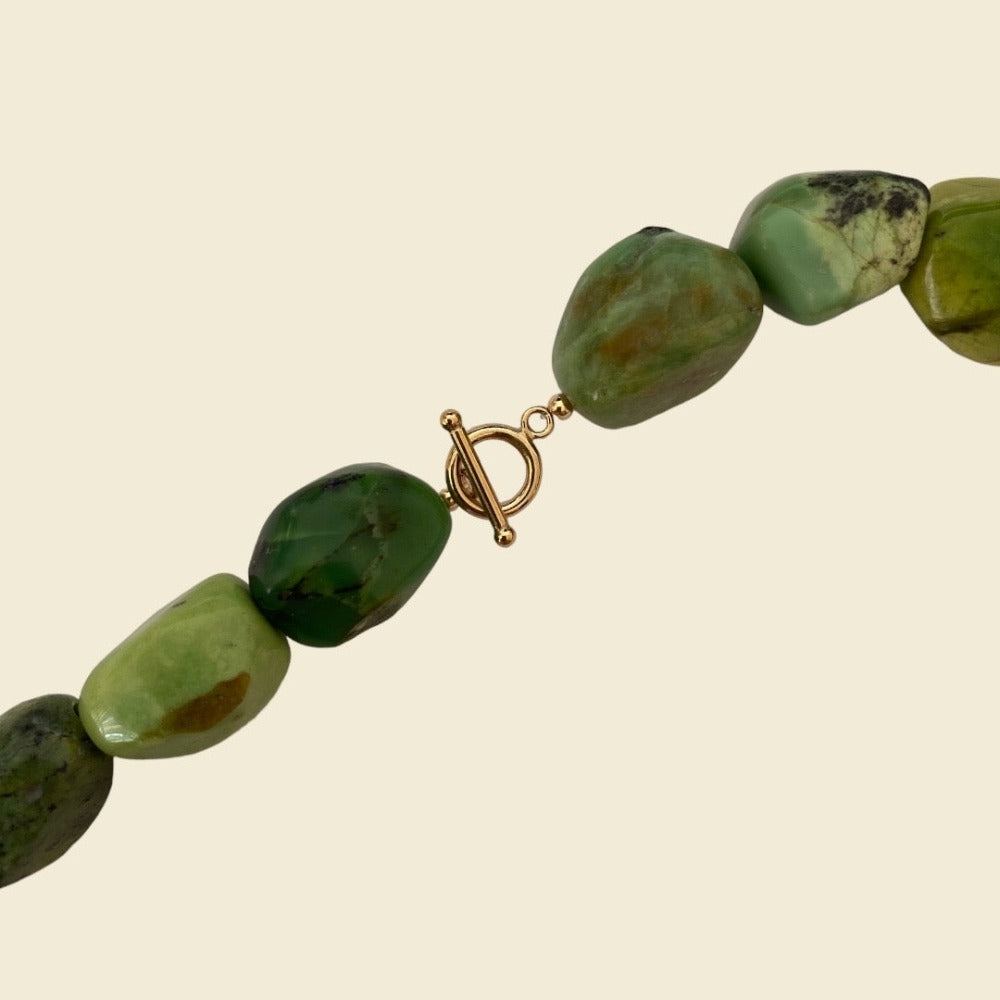 jade necklace with 14k filled toggle clasp