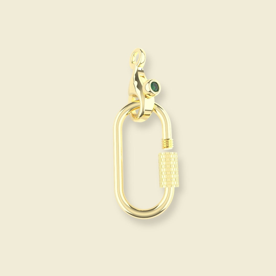 Gemstone Lock Charm Pendant