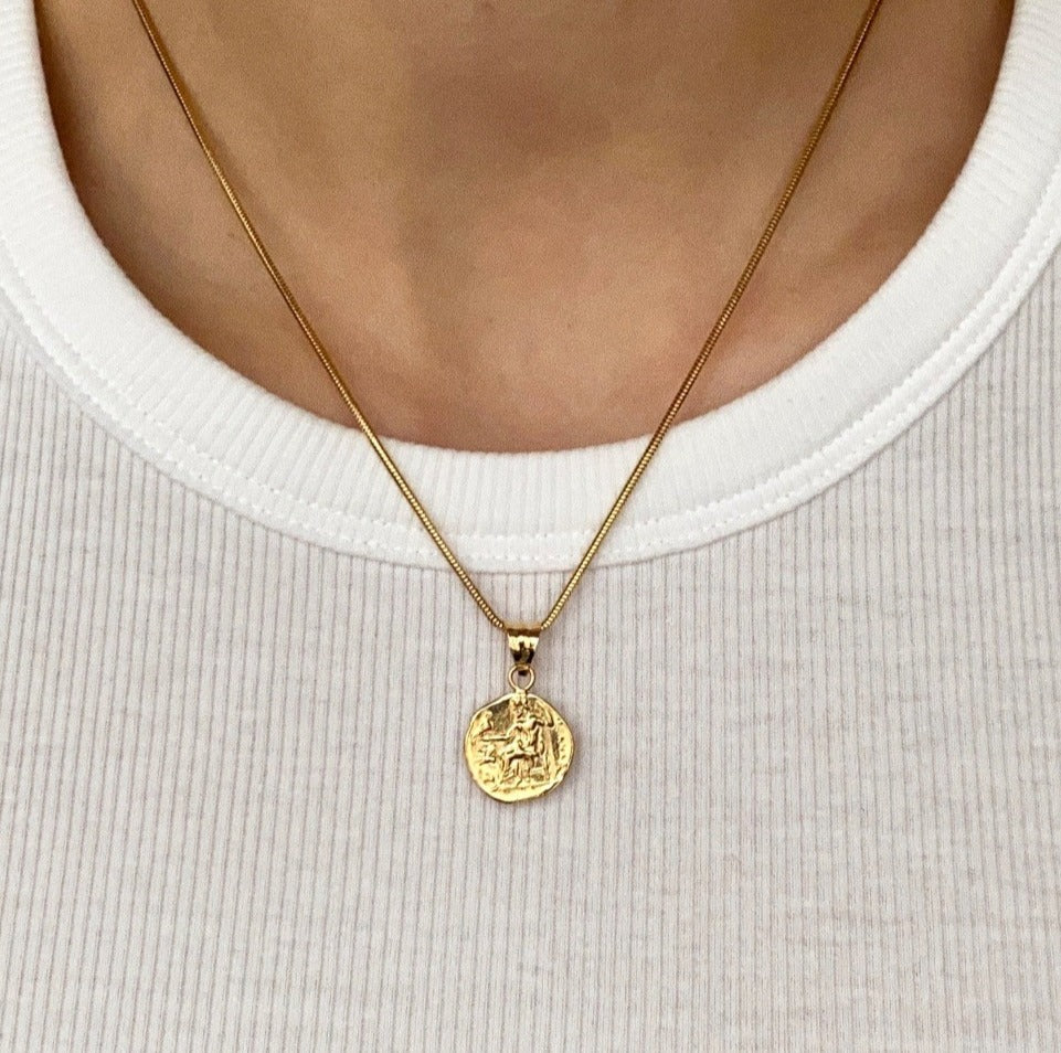 14k Gold Coin Pendant Alexander The Great 14K Gold Coin Pendant