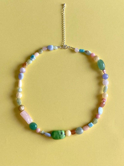 colorful_bead_gemstone_necklace_summer_necklace
