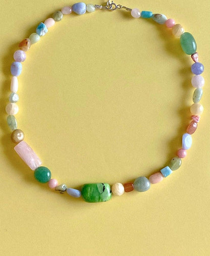 colorful_bead_gemstone_necklace_summer_necklace